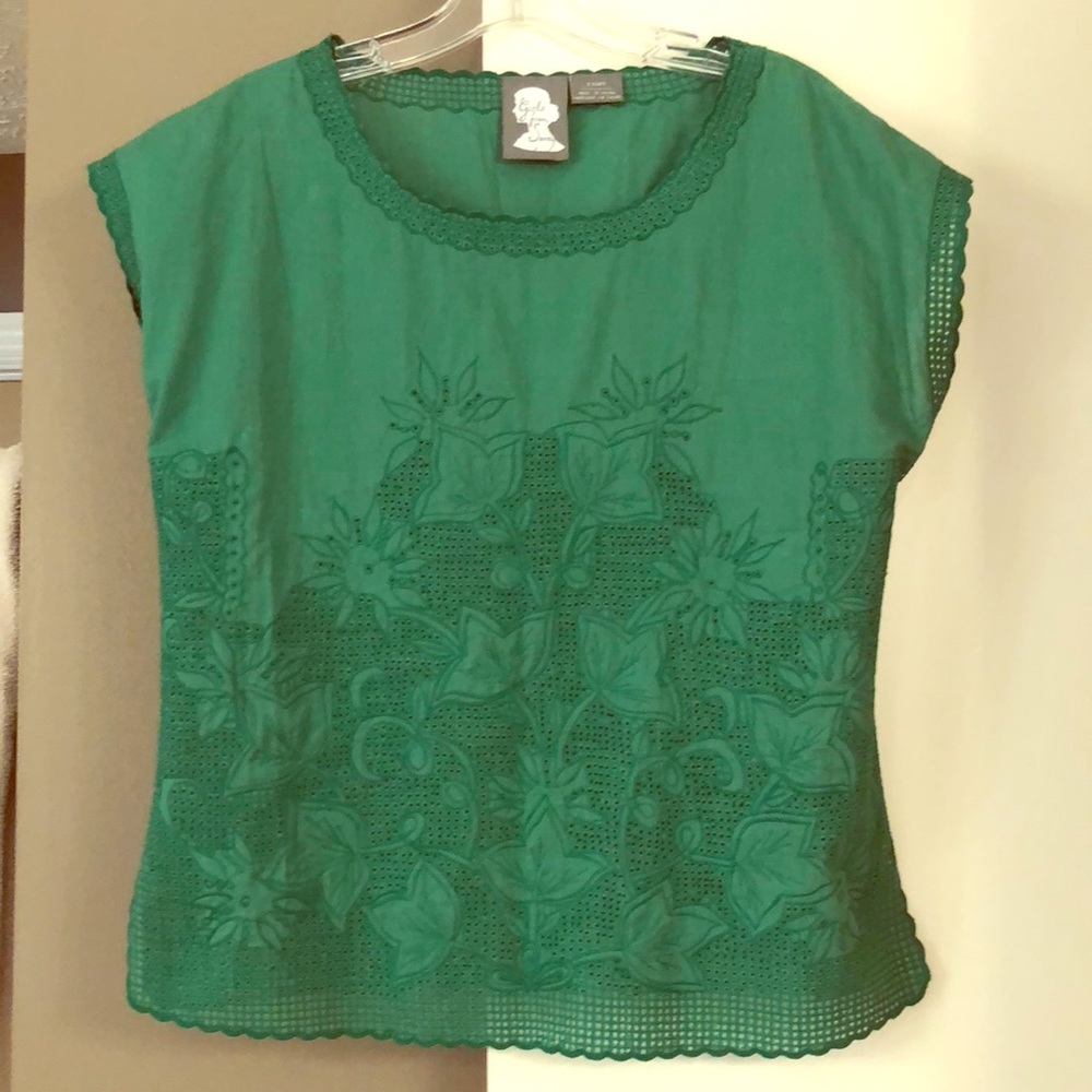 Green box type shirt